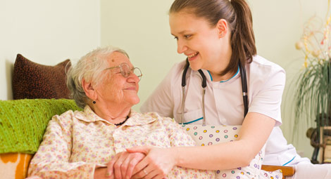 Doctor visiting patient at home